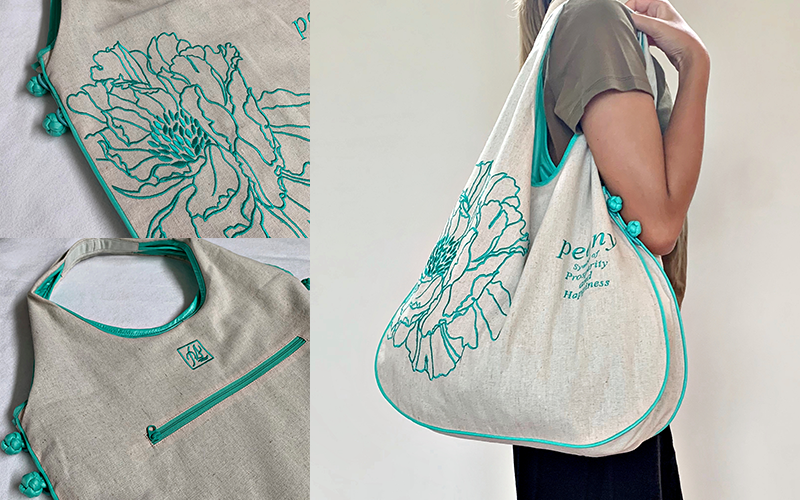 刺繍バッグアジアンノット nanfan